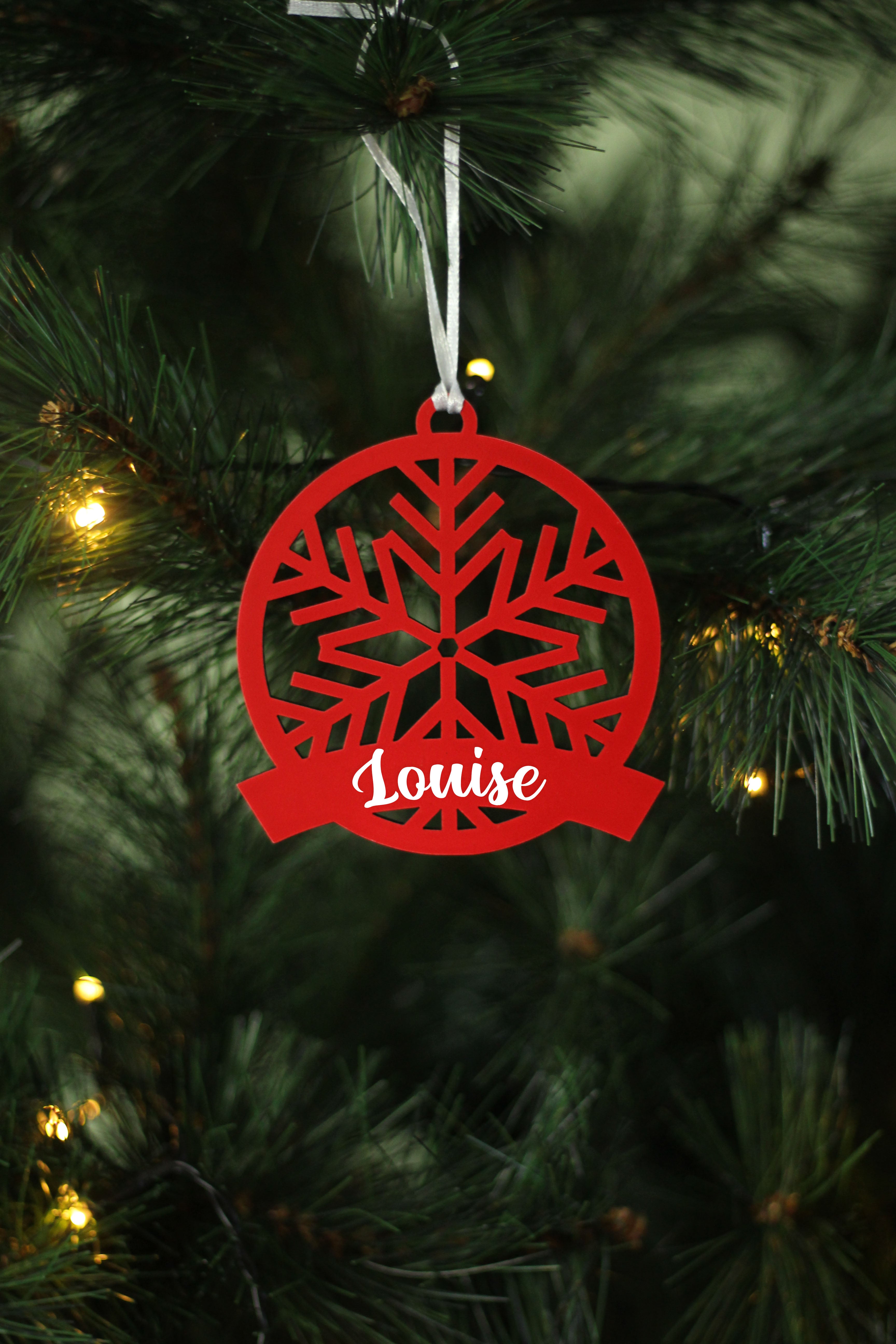 Boule de Noël en bois personnalisée - Flocon