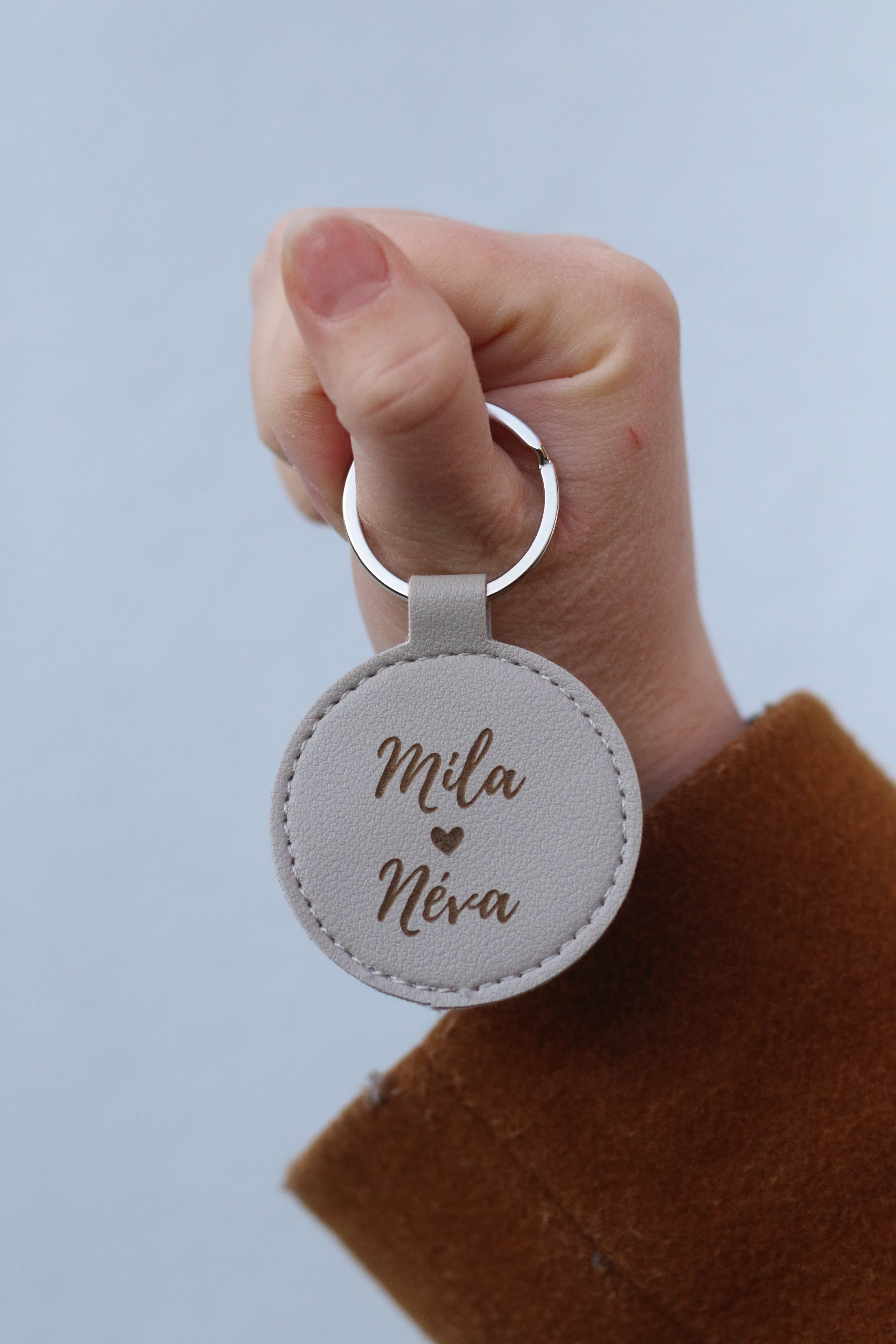 Porte clé en simili cuir - prénoms