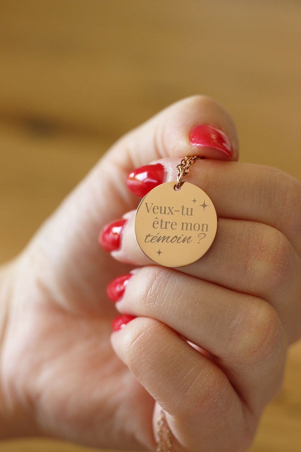 Collier pendentif "Veux-tu être mon témoin ?"