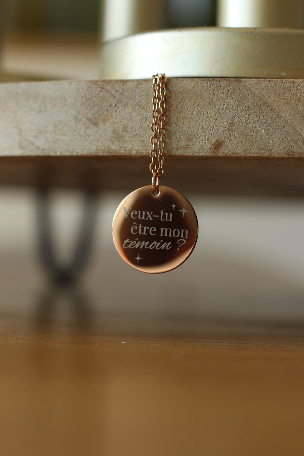 Collier pendentif "Veux-tu être mon témoin ?"