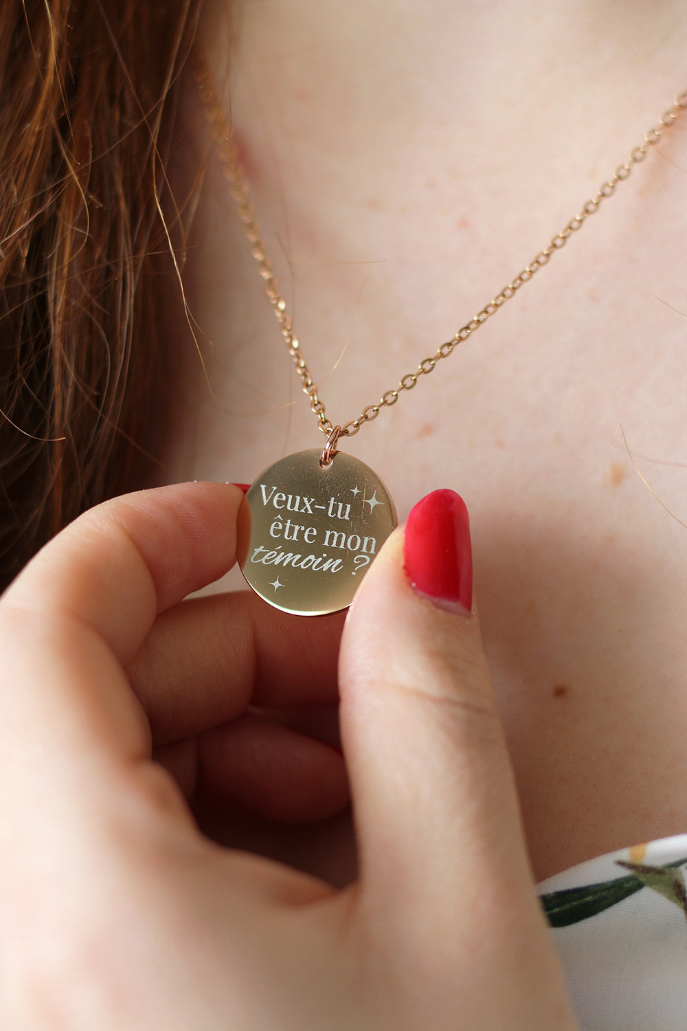 Collier pendentif "Veux-tu être mon témoin ?"