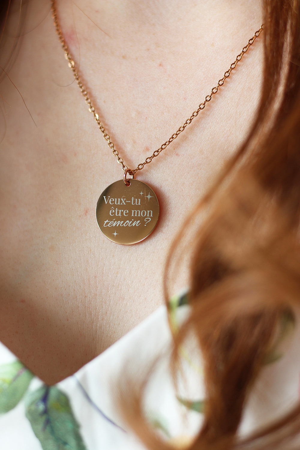 Collier pendentif "Veux-tu être mon témoin ?"