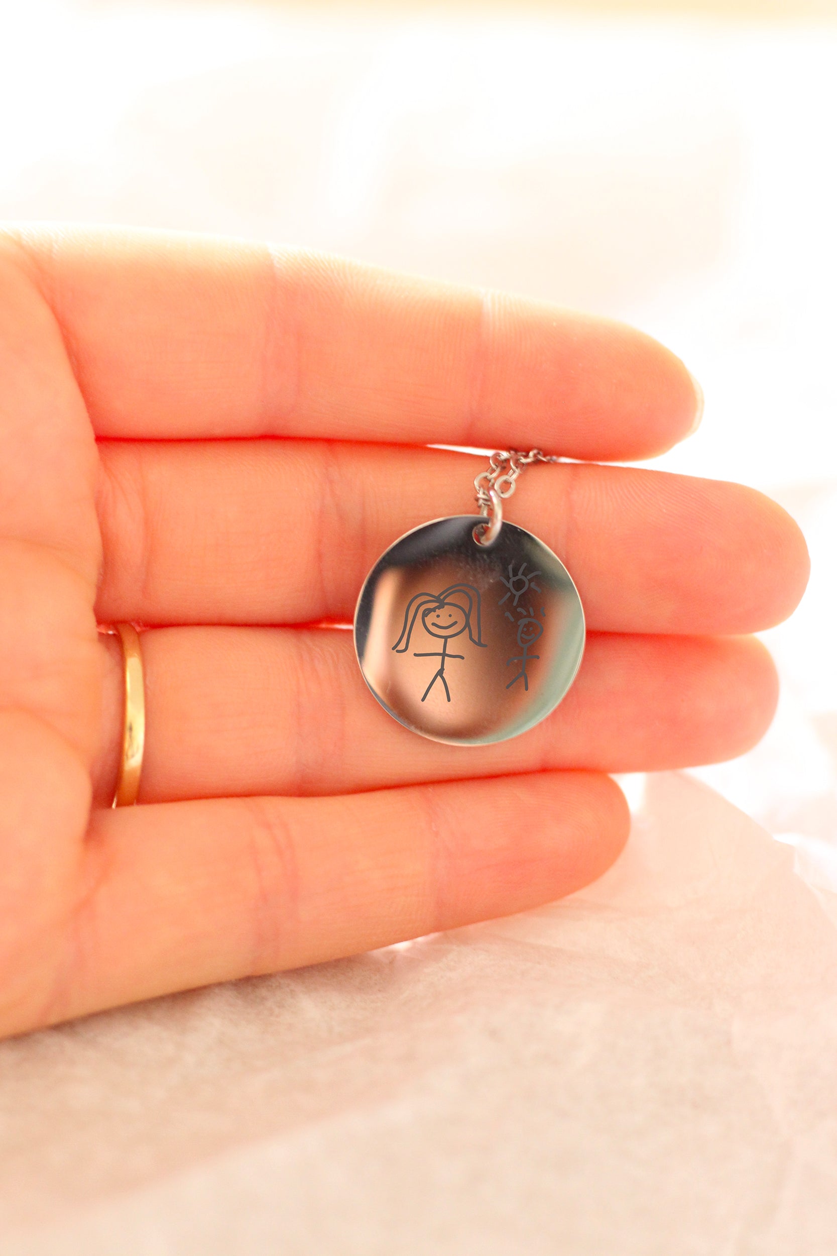 Collier pendentif - Dessin d'enfant
