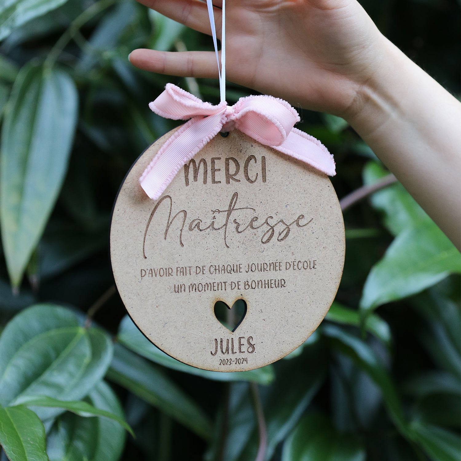 Décoration en bois "Merci Maîtresse"