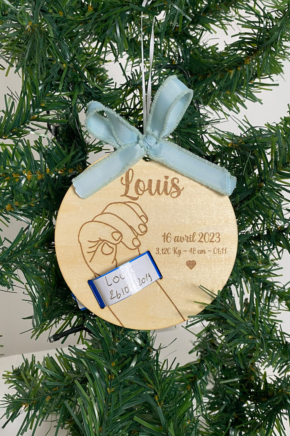 Support de Bracelet de Naissance en Bois Personnalisé