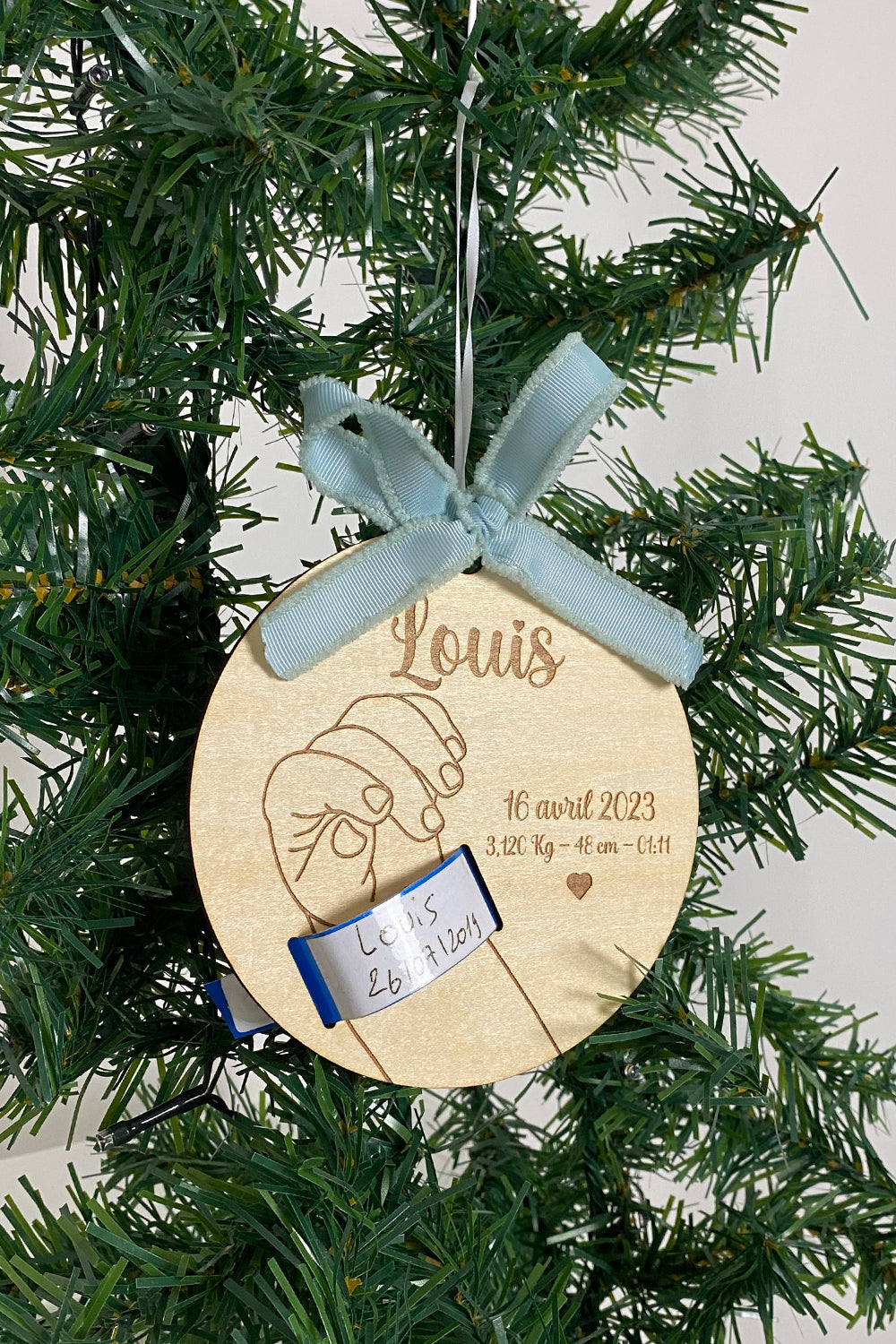 Support de Bracelet de Naissance en Bois Personnalisé