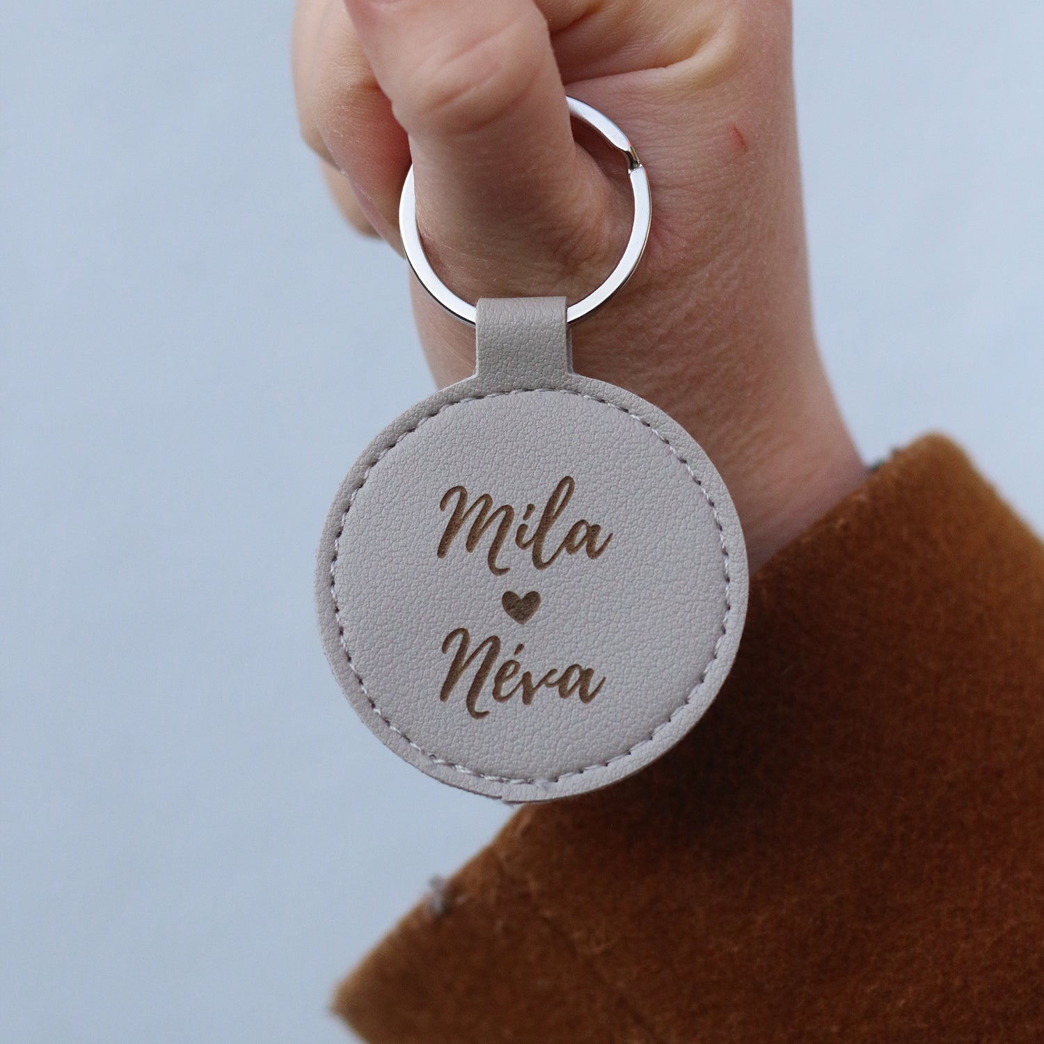 Porte clé en simili cuir - prénoms